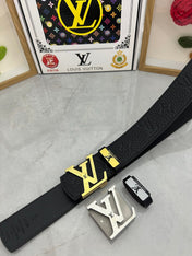 LV 25S BELT 38 MM IN BLACK CALFSKIN 593283