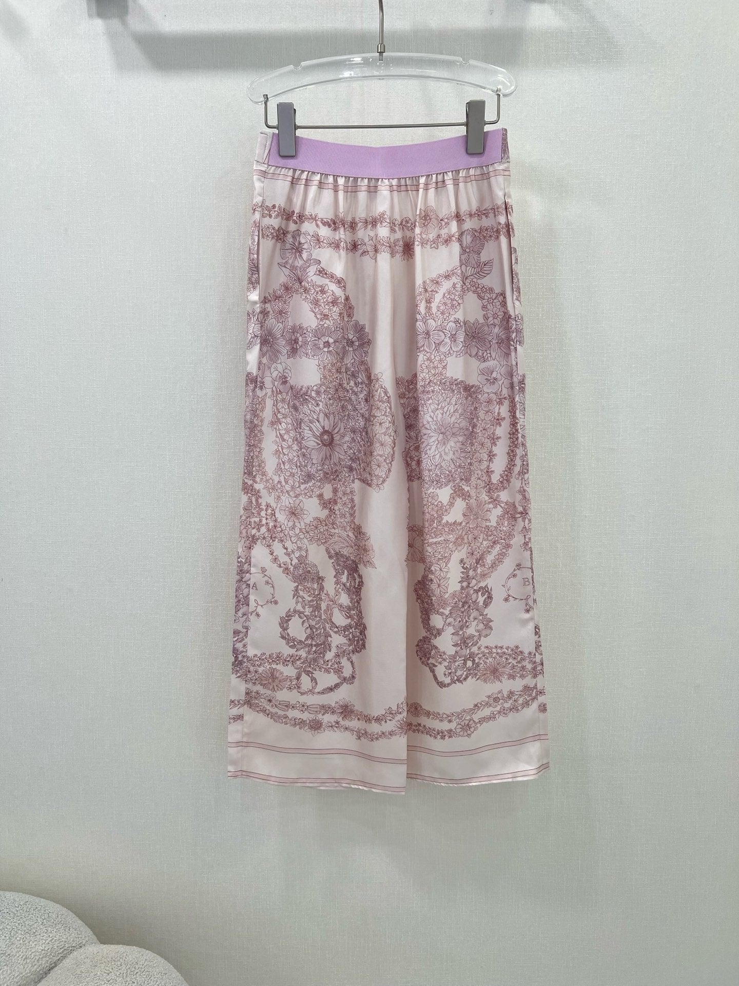HM PRINTED SILK WIDE-LEG PANTS 269258