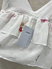 CHANEL RUFFLED SPAGHETTI STRAP TOP 272286