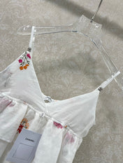 CHANEL RUFFLED SPAGHETTI STRAP TOP 272286