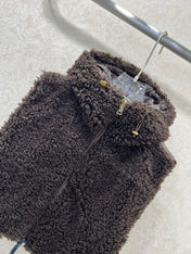 MONCLER 25S SHAGGY VEST IN BROWN 103