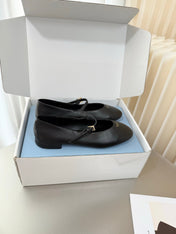 PRADA 26S BALLERINAS IN BLACK SMOOTH CALFSKIN