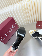 GUCCI 26S SLINGBACK PUMP 105 MM IN CREAM WHITE CALFSKIN