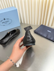 PRADA 26S MARY JANE FLATS IN BLACK CALFSKIN STYLE 2