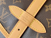 SAUMUR BB 35 IN BROWN MONOGRAM CANVAS AND LEATHER TRIM GOLD HARDWARE