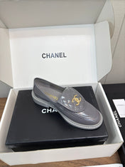 MOCCASIN 2.5 CM IN MOUSE GRAY PREMIUM LAMBSKIN