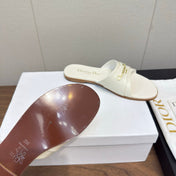 DIOR SANDAL 25S IN WHITE LAMBSKIN WITH GOLD HARDWARE