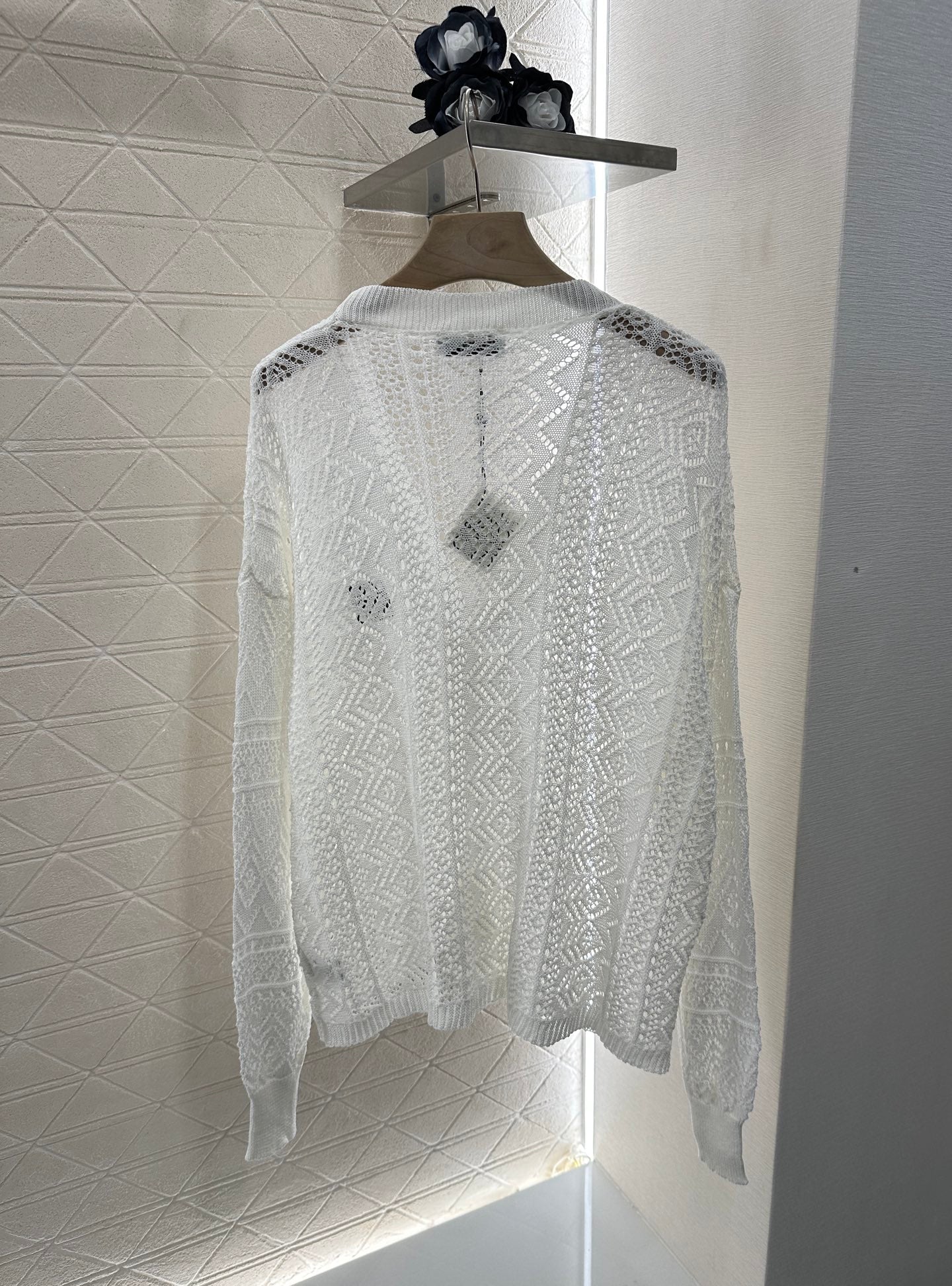 LOEWE HOLLOW KNITTED CARDIGAN DRESS SET 276594