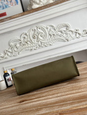 ZIP CABINE 31 BAG IN OLIVE GREEN CANVAS AND BLACK CALFSKIN