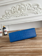 HM 26S KELLY MINI 22MM IN DARK BLUE CROC EMBOSSED CALFSKIN GOLD KELLY BUCKLE