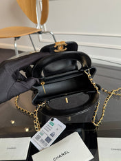 KELLY SHOPPING BAG 19 IN BLACK CALFSKIN GOLD HARDWARE