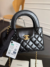 KELLY SHOPPING BAG 19 IN BLACK CALFSKIN GOLD HARDWARE