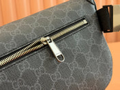 OPHIDIA BELT BAG 28 IN DARK GREY GG CALFSKIN