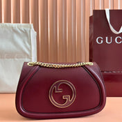 GUCCI 26S BLONDIE SHOULDER BAG 26 IN DARK RED CALFSKIN