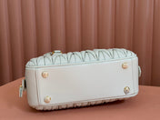 BOWLING BAG 22 IN WHITE LAMBSKIN