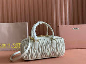 ARCADIE MATELASSÉ BAG 27 IN WHITE CALFSKIN GOLD HARDWARE