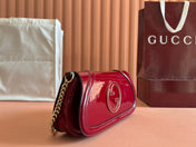 LARGE BLONDIE SHOULDER BAG 29.5 IN RED PATENT CALFSKIN