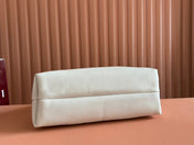 SOFTBIT MAXI SHOULDER BAG 46 IN WHITE GRAINY LAMBSKIN