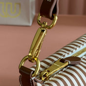 HOBO BAG 25 STRIPED WITH LOGO IN CANVAS GOLD HARDWARE