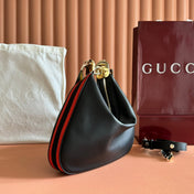 GUCCI 25S ATTACHE SHOULDER BAG 35 CM IN BLACK CALFSKIN