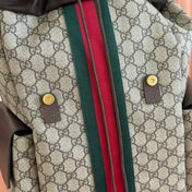GUCCI 25S OPHIDIA MEDIUM BACKPACK 40 CM IN DARK BEIGE MIX BROWN CALFSKIN