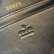 GUCCI 25S HORSEBIT 1955 MINI BAG 26 CM IN BLACK CALFSKIN WITH GOLD HARDWARE
