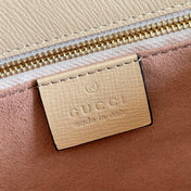 GUCCI 25S HORSEBIT 1955 MINI BAG 35 CM IN LIGHT WARM BEIGE CALFSKIN WITH GOLD HARDWARE