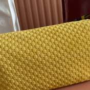 GUCCI 26S SHOULDER BAG 31 IN YELLOW EMBOSSED SUEDE