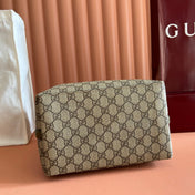 GUCCI 26S HAND BAG 25 IN DARK BEIGE AND MOSS GREEN CANVAS