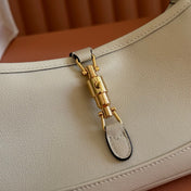 GUCCI 26S JACKIE SLIM SHOULDER BAG 27 IN CREAM WHITE CALFSKIN