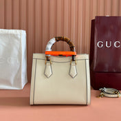 GUCCI 26S DIANA TOTE BAG 27 IN CREAM WHITE CALFSKIN