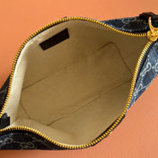 GUCCI 26S GIGLIO TOP HANDLE BAG 19 IN BLUE AND WHITE DENIM