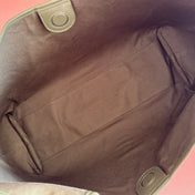 GUCCI 26S GIGLIO LARGE TOTE BAG 60 IN DARK MOSS GREEN EMBOSSED SUEDE