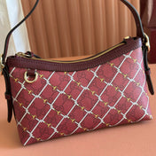GUCCI 26S GG EMBLEM BUCKET BAG 22 IN DARK RED COATED FABRIC