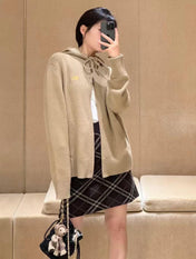 BURBERRY 25S KNITTED ZIP-UP JACKET 082