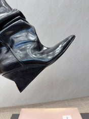 BALMAIN 26S BOOT 75 MM IN BLACK CALFSKIN
