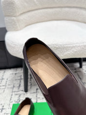 BOTTEGA VENETA 26S FLAT LOAFERS IN DARK BROWN CALFSKIN