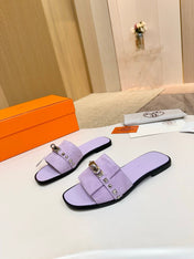 HM 26S GIULIA SANDAL IN LIGHT PURPLE SUEDE AND CALFSKIN SILVER HARDWARE