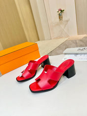 HM 26S HELIA SANDAL 70MM IN RED CALFSKIN