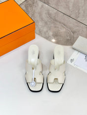 HM 26S HELIA SANDAL 70MM IN IVORY WHITE CALFSKIN