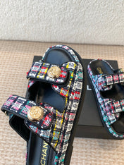 DAD SANDAL IN COLORFUL FABRIC WITH SEQUINS MULE