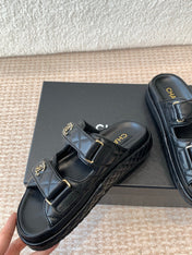 DAD SANDAL IN BLACK CALFSKIN MULE