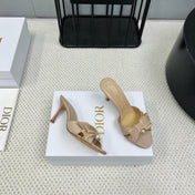 HIGH ADIORABLE MULE IN BISQUE BEIGE FABRIC