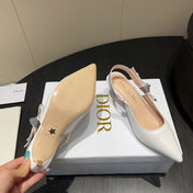 DIOR HIGH SLINGBACK 25S 50 MM IN WHITE CALFSKIN