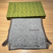 SCARF 180 CM IN SMOKE GRAY MIX BROWN WOOL 403966