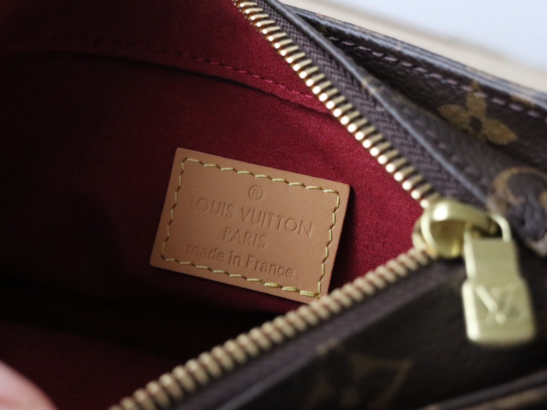 LV 25S SHOULDER BAG 19 IN BROWN MONOGRAM CALFSKIN GOLD HARDWRE