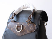 LV 25S MONTSOURIS VIBE 35 IN BLACK LAMBSKIN SILVER HARDWARE