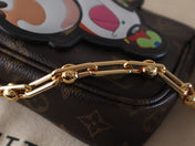 PANDA POCHETTE BAG 22 IN BROWN MONOGRAM COATED CANVAS