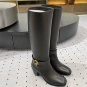 JUSTINE BOOT 6 CM IN BLACK CALFSKIN