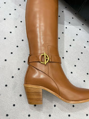 JUSTINE BOOT 6 CM IN BRONZE BROWN CALFSKIN